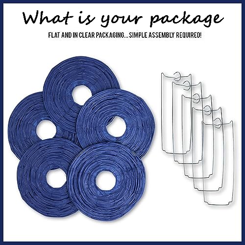 Image of 10 Inch Navy Blue Paper Lanterns for Graduation Decorations Classroom Graduation Party Graduation Cap Weddings Birthdays(Set of 5, Navy Blue)