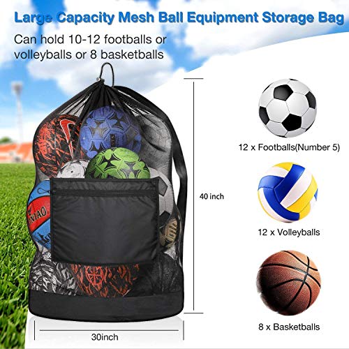 image for Kitdine Extra Large Ball Bag,Duty Mesh Equipment Bag,Adjustable Should