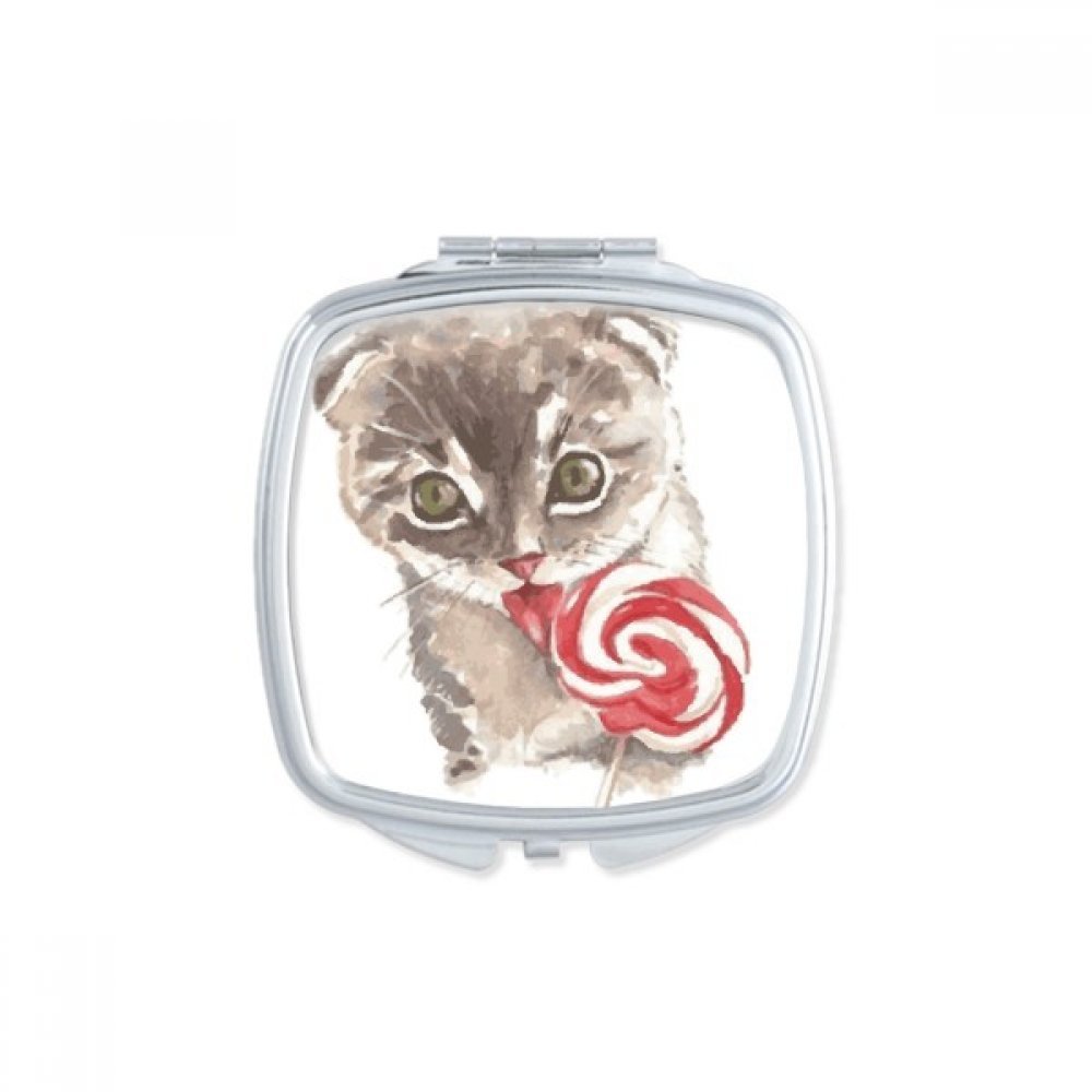 Miroir compact chat aquarelle : le cadeau mignon idéal pour pet lovers