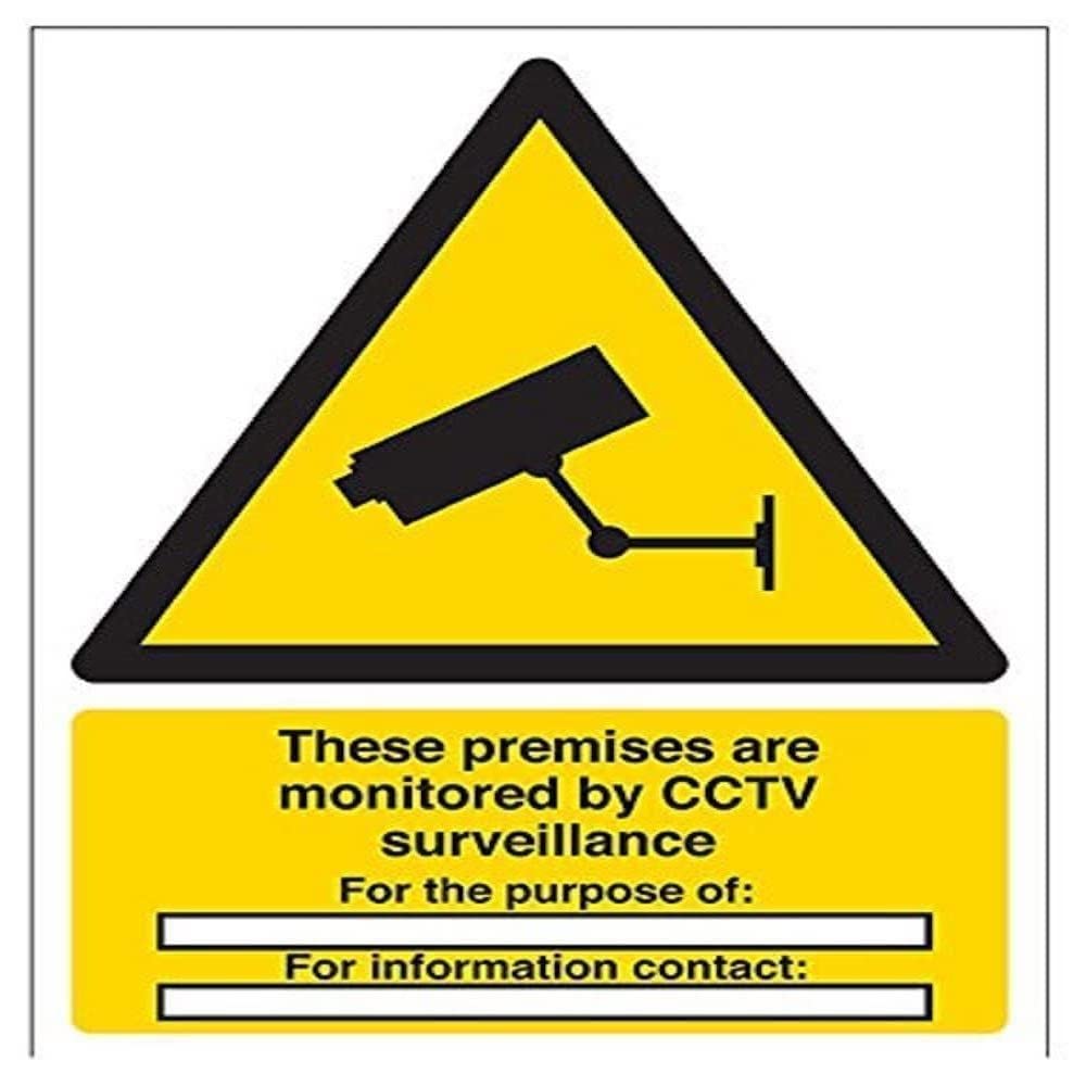 V Safety CCTV These Premises Are Under CCTV Surveillance Sign - 150mm x 200mm - 1mm Rigid Plastic