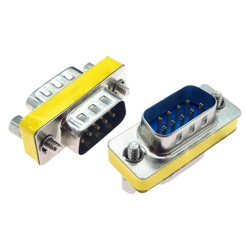 DB9 MI NI Gender Changer RS232 Data Cable Connector Convert Plug VGA Plug Connector 9pin Port Socket(Army Green)