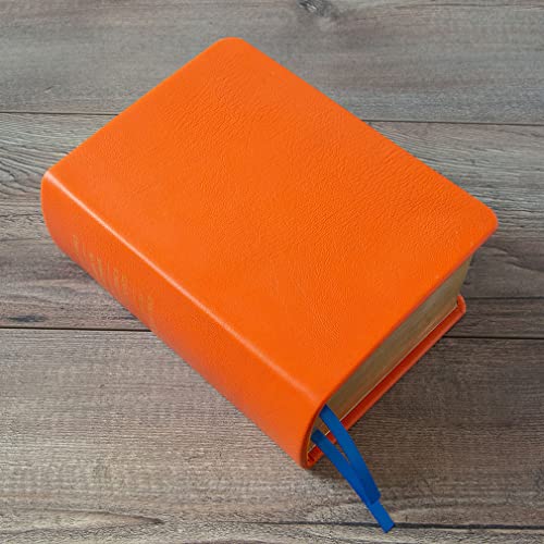 LDS Scriptures Hand-Bound Marigold Orange Genuine Leather Quad with Book of Mormon, Holy Bible, Doctrine & Covenants, and Pearl of Great Price for Latter-Day Saints Color Scripture Set