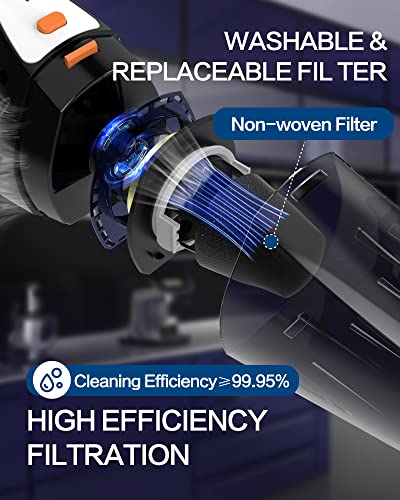 Hihhy Handheld Vacuum Cordless, Car Vacuum Cleaner With Strong Suction, Portable Rechargeable Mini Vacuum With Usb-C Charging And 9 Extra Filter, Hand Vac Suitable For Home, Office And Car #TOP3
