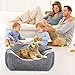 Hundebett Mittelgroße Hunde, Hundekorb mit Herausnehmbar Decke, Hundebetten Cord Flauschiges Waschbar, Rutschfest Hundekörbchen, Hundesofa mit Hohem Rand Passt bis zu 18kg Haustiere(76x61x23cm)