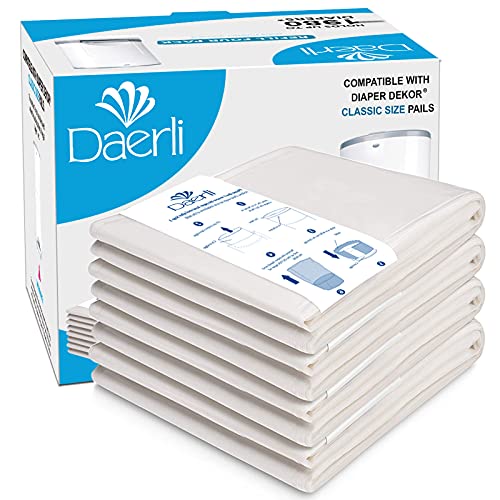Diaper Pail Refills, Compatible with Dekor Classic Diaper Pail, Diaper Pail Refills with Powerful Odor Elimination, Holds up to 1980 Diapers (4 Pack)