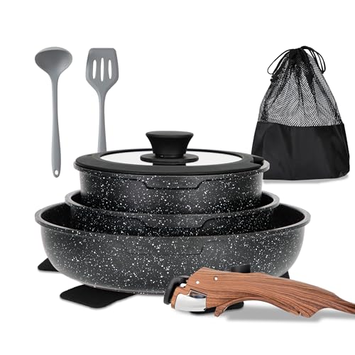 MAISON ARTS Detachable Handle Induction Pots and Pans Set