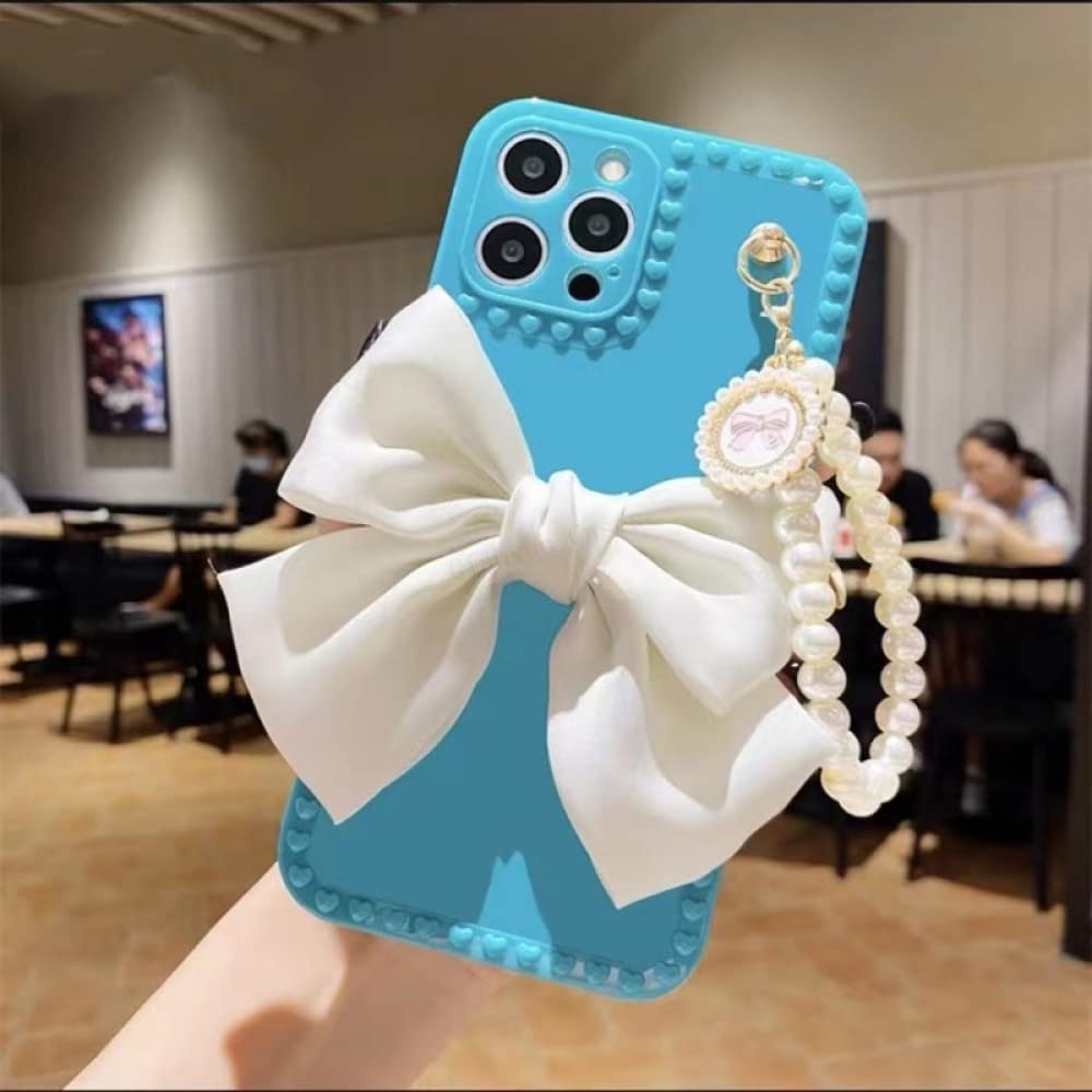 Coque iPhone 12 Mini antichoc bleue anti-chute avec chaîne perle - 6