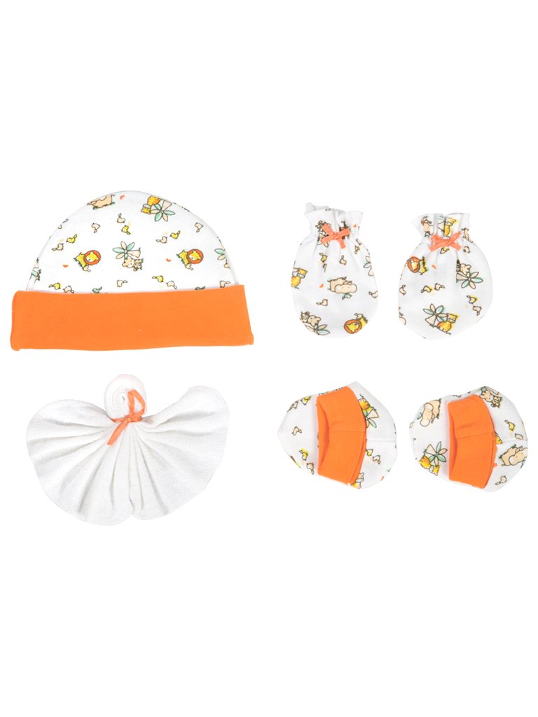 Mee Mee New Born Baby Gift Set | Soft Cotton Clothing Essentials for Infants/Baby Girls, Boys | Baby Shower Clothing Hamper (5 Pieces, Orange)| Ideal Gift for New Born Baby 2