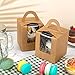 VGOODALL 50PCS Kraft Cupcake Boxes, Cupcake Carrier with Window Insert and Handle Kraft Pastry Containers Muffins Cupcake Carriers for Bakery Wrapping Party Favor Packing