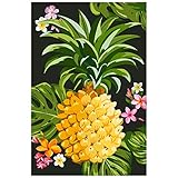 Texupday Tropical Pineapple Double Sided Summer Garden Flag Floral Outdoor Yard Flag 28' x 40'