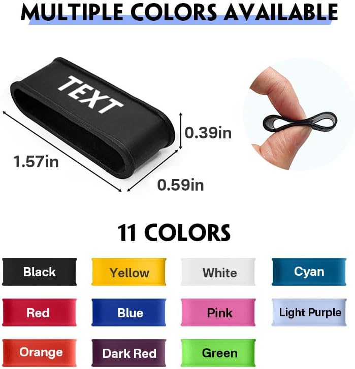 Miniatura 3 de HDSD 2 bandas de nombre de paleta de pickleball personalizadas, accesorios de etiqueta de nombre de paleta de pickleball personalizados de silicona