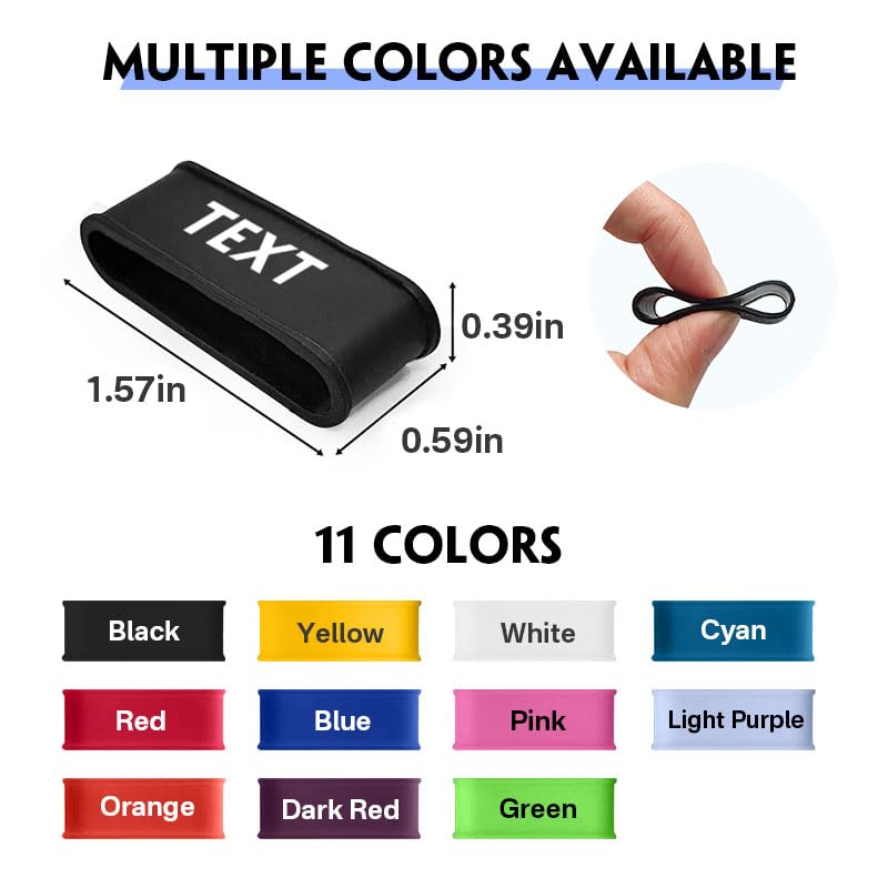 HDSD Custom Pickleball Name Bands for Paddles, Silicone Personalized Loop Grip Strap on Racket Racquetball Paddle, for Pickleball Lovers DIY Gifts