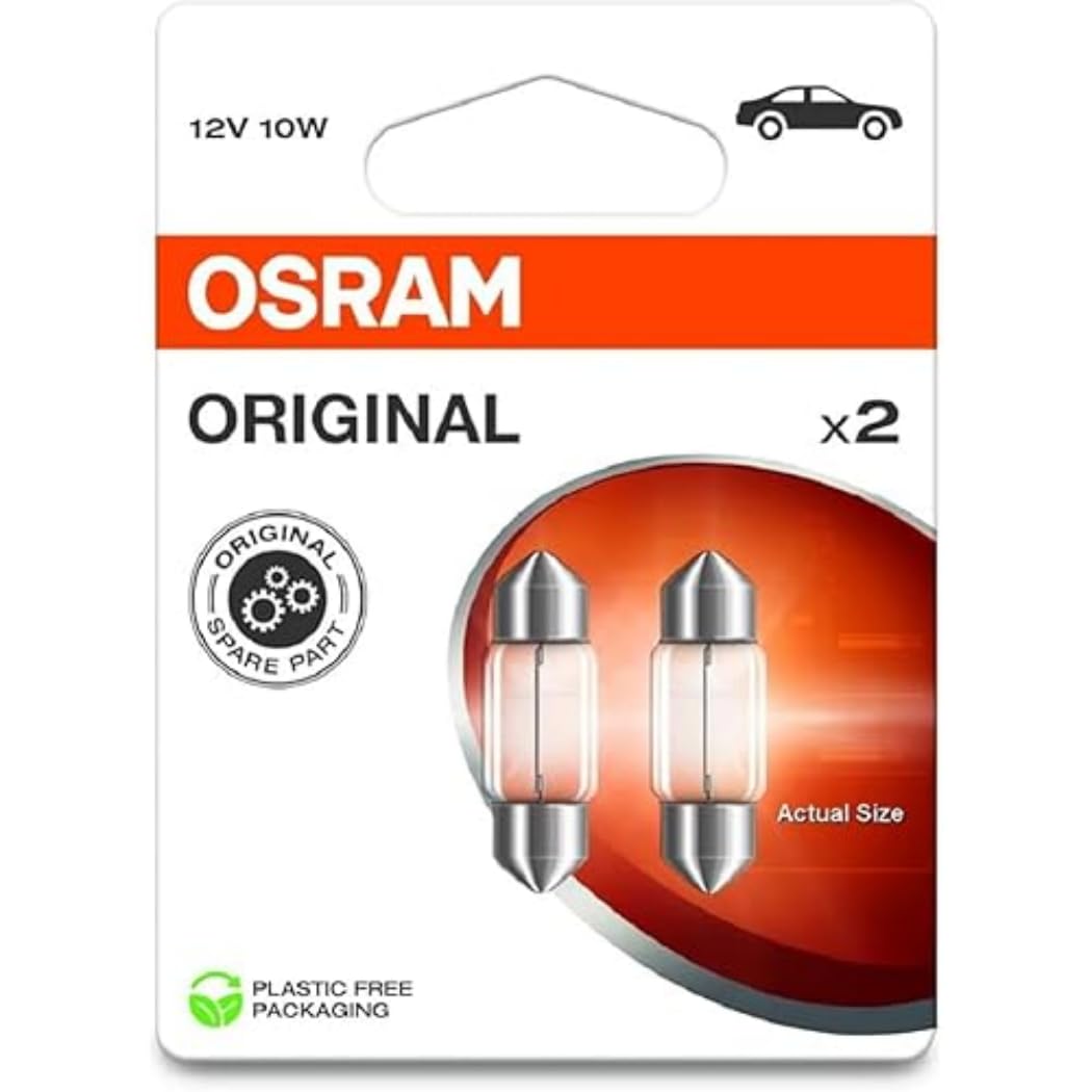 Osram ORIGINAL LINE 12V, C10W, halogen signal lamps, Festoon, Signal lamp, Double blister (2 lamps)