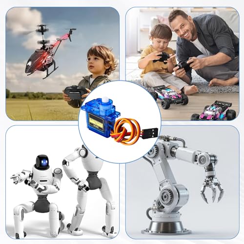 Miniatura 5 de 5 X Micro Servomotores 9g Compatibles Con Sg90 Para Aplicaciones De Robotica, Aviones Rc Y Helicópteros - Ideal Para Proyectos De Electrónica Y Arduino, Microaservomotores De Alto Rendimiento