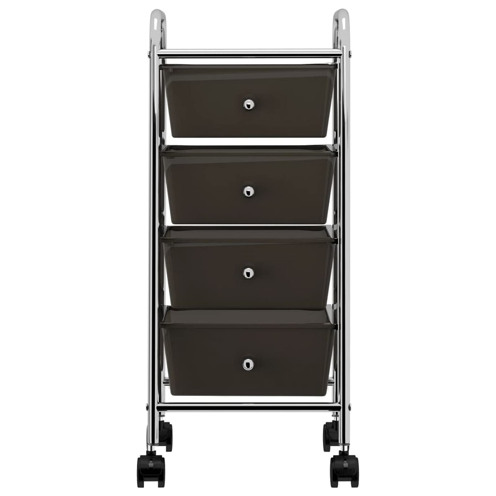 Rantry Carrello Portaoggetti Mobile con 4 Cassetti Nero in Plastica Decorazione da Mobili
