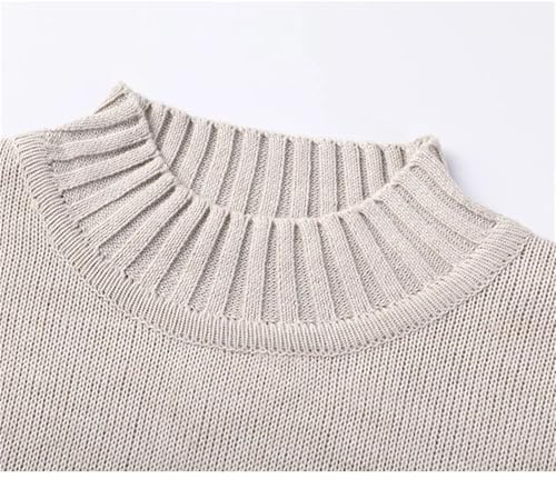 Jegsnoe Men Slim Long Sleeve Pullovers Mock Neck Knitted Sweater3