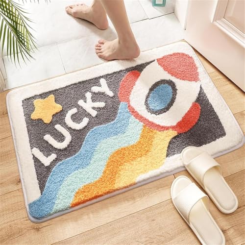 Image of Home Decor Multicolor Anti Skid Bath Mat for Bathroom, Anti Slip Bath mat, Non Slip Bath mat Door mat for Bathroom, Living Room Kitchen Bedroom (Lucky Mat)