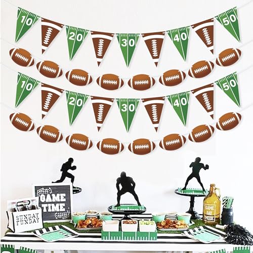 4 Pieces Football Party Decorations, Football Paper Garland with Triangle Flags Banner for Sports Theme Birthday Party Decorations Game Day Tailgate Party Supplies - Image 6