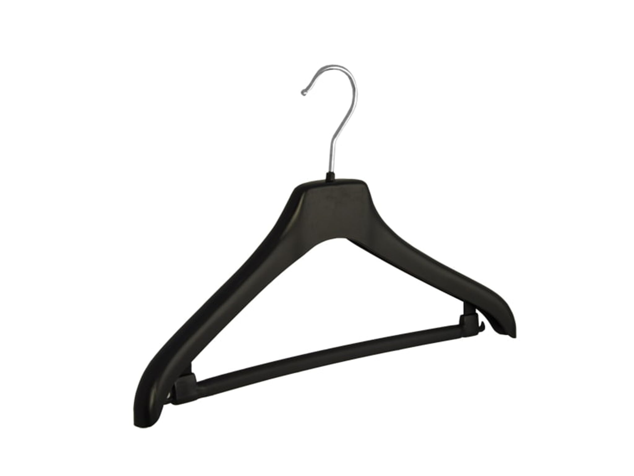 Cintre à vêtements, Robe, Manteau, Veste, Lot de 30 pièces, Plastique, Noir, Barre, Épaules Larges, Crochet tournant à 360°, 38 cm (NF38/B_00/30)