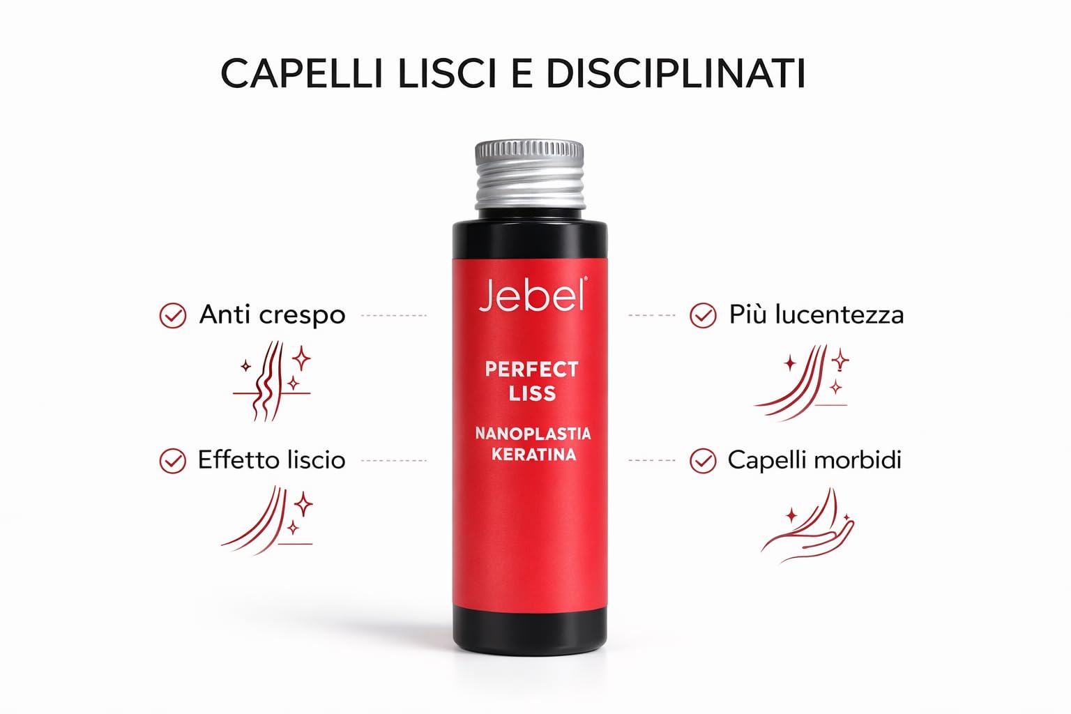 JEBEL Perfect Liss Nanoplastia - Kit Stiratura Brasiliana - 12 settimane liscio professionale - Kit Mantenimento Stiratura - Intensivo, Protettivo e Riparatore con Cheratina - Senza Formaldeide