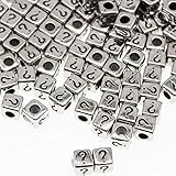 Calvas 100Pcs Acrylic Antique Silver Question Mark'?' Charm Beads for Jewelry Making DIY Beads Accessories