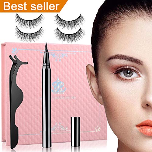 Pestañas Magnéticas, Magnético delineador Impermeable De Larga Duración, Delineador De Ojos De Larga Duración, Reutilizable Pestañas Falsas Magnéticas Lashes 2 Pares