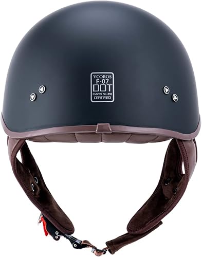 Miniatura 7 de Casco de media motocicleta con visera de cara abierta, hebilla de liberación rápida, aprobado por DOT, cascos de piloto de crucero para adultos,