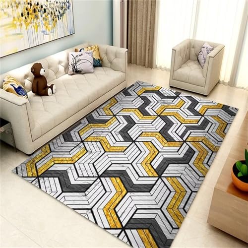 Moquette pas cher tapis chambre enfants gris 90x180 géométrique moderne - 2