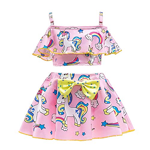 Lito Angels Girls Unicorn Swimsuit Bathing Suit Poolside Swimwear Tankini Two Piece Set
