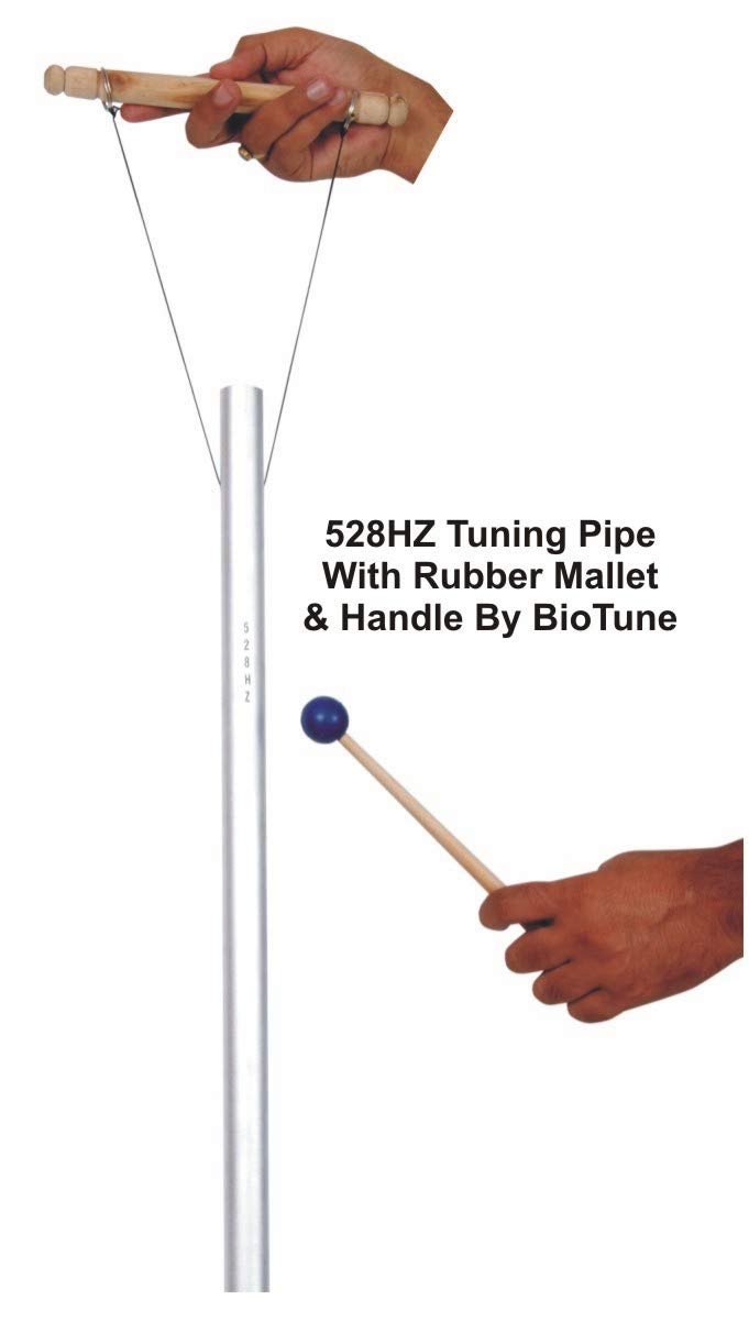528 Hz Healing Tuned Pipe Louder Than Tuning Fork with Mallet,Hand Stand by BioTune