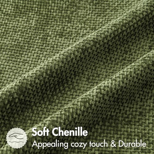 Image of MIULEE Decorative Couch Throw Pillow Covers 20x20 Inch Olive 2 Pack | Modern Boho Accent, Soft Chenille Pillow Covers, Farmhouse Cushion Cases for Home Decor Bed Sofa Living Room