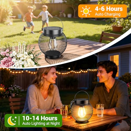 2-Count TuyLuxe Waterproof Metal Hanging Outdoor Solar Lanterns w/ Dusk-to-Dawn Sensor $13.99 ($7 each) - image 5