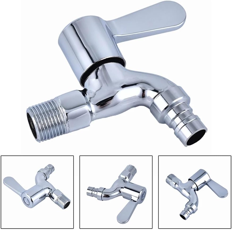 Washer Faucets In-wall Copper Faucet Valve Core Washing Machine Faucet 1/2" 4-point Water Inlet(Copper core)