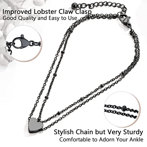 PROSTEEL Stainless Steel Chain Anklets for Women, Silver/Gold Tone, Ankle Bracelets Hypoallergenic, 8-10.5 Inch Adjustable, Come with Box4