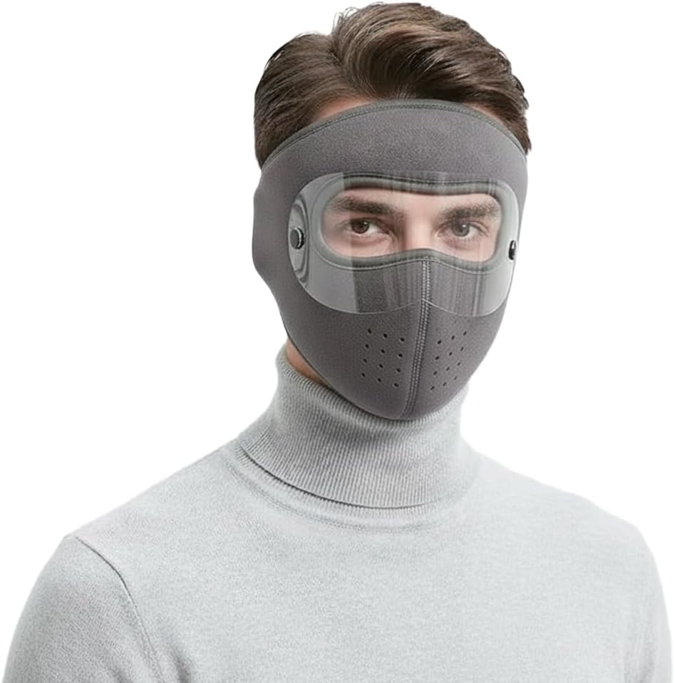 Outdoor Winter Warm Hat Neckband, Balaclava Ski Mask Hoodie, Windproof Thermal Scarf Mask Women Men for Cycling Runing (Gray)
