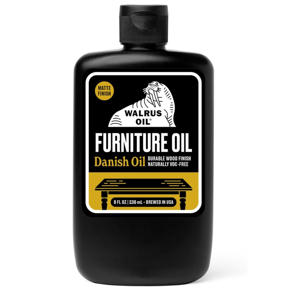 Walrus Oil - Furniture Oil, 100% Natural. Finish, Restore, and Protect Wood. VOC-Free, 8oz Bottle