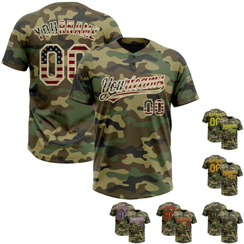Fanscustom Custom 2-Button Softball Sports Uniforms Personalized Stitched Men Baseball Shirts Design Your Own Jerseys miniatura 1