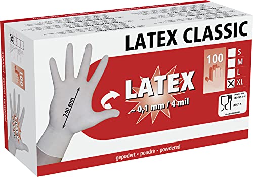 KERBL 15355 Gant en latex légèrement en poudre, taille grande, paquet de 100