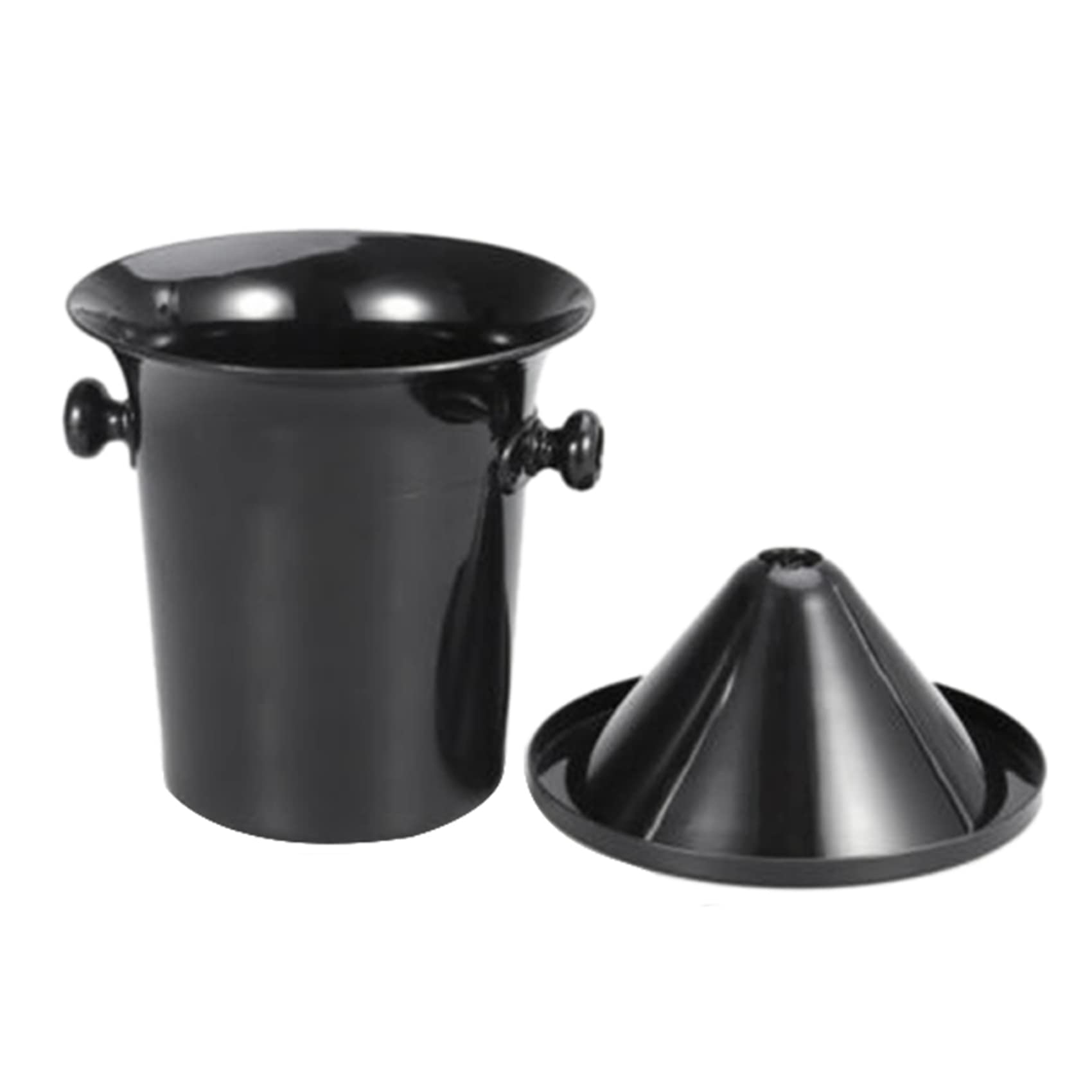 VENOAL 5X Crachoir à Vin en Plastique Noir - Taille Standard avec Seau à Champagne en Entonnoir Noir