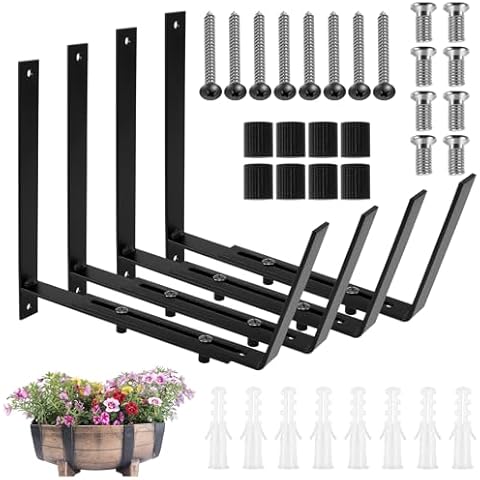 Adjustable Heavy Duty Flower Box Brackets Cover