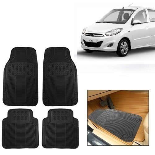 Autonity Rubber Car Floor / Foot Mats Set Of 4 Black For Hyundai i10