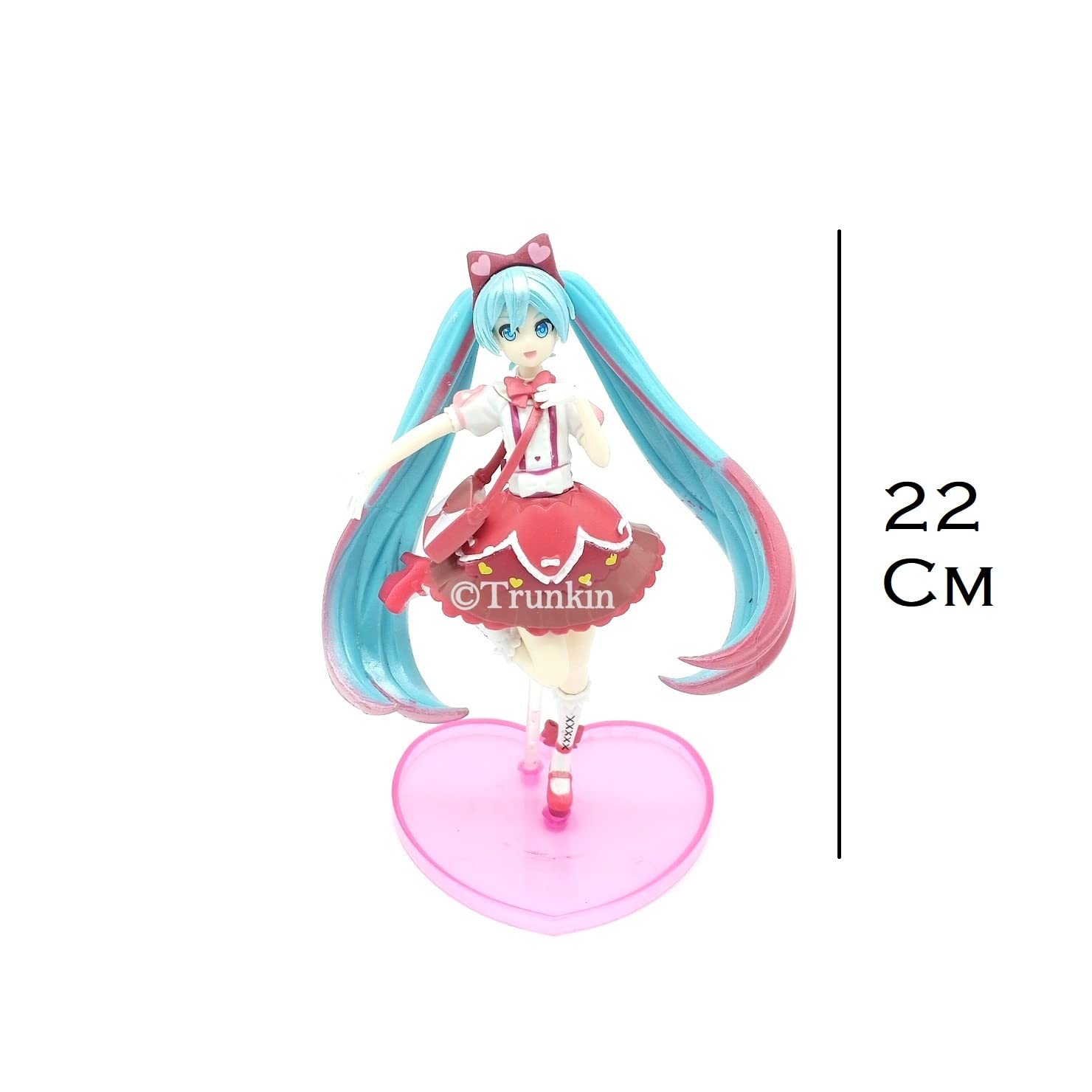Trunkin Hatsune Miku Series Super Action Figure Ribbon Heart 25cm Collectible & Memorabilia, Fan Merchandise Red PVC Anime Figurine 5