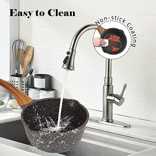 Minluful Nonstick Saucepan With Lid, 1.8 Quart Classic Black Granite Coated Pasta Soup Pot For All Stovetops, 7 Inch Small Sauce Pan For Cooking Sauce Soup And Milk #TOP4