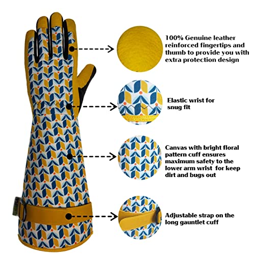 Msupsav SUVELAM Long Garden Gloves&Gardening Gloves,Thorn Proof&Puncture Resistance Yard Work Gloves,Touchscreen Rose Gloves thumb #5