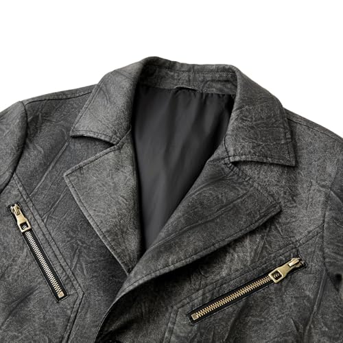 for Mens Winter Fall Long Sleeve Turtle Neck Faux Leather Work Vintage Jackets Blazers Outerwear Man 20254