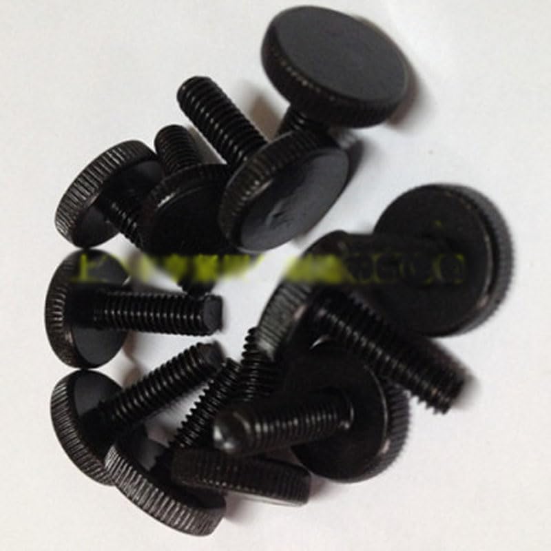 Generic M8 M10 Thumb Screw GB835 Knurled Flat Head Screws Black Bolts 16-25mm Length - (Thread Diameter: M10 x25mm(2pcs))