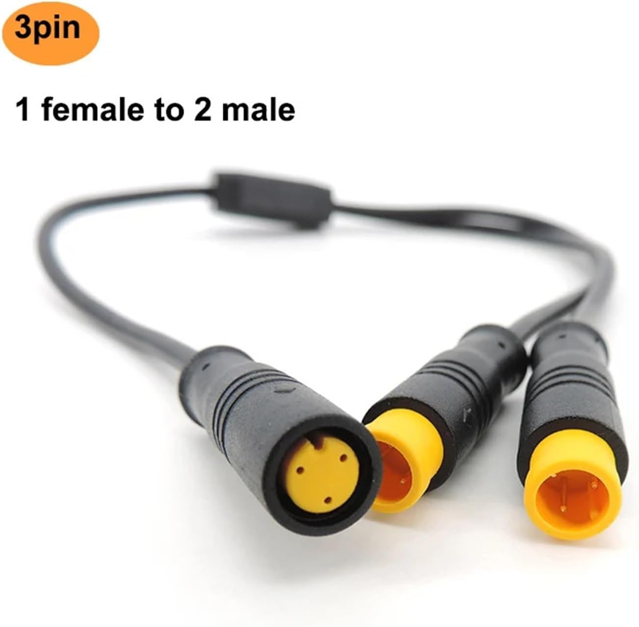M8 1 Female Male to 2 Female Male 2/3/4/5/6pin DC Splitter Sensor Connector Cable Waterproof Electric Bicycle(3pin Fto2M)