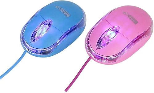 Miniatura 28 de SOONGO - Mini mouse rosa para computadora, mouse ergonómico con cable de 4.9 ft, mouse USB para computadora portátil, mouse de escritorio