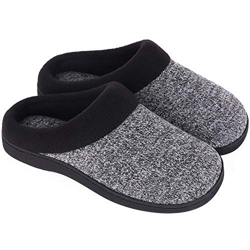 HomeIdeas Women's Comfy Wool Blend Memory Foam Slippers Cotton Knit Slip ons
