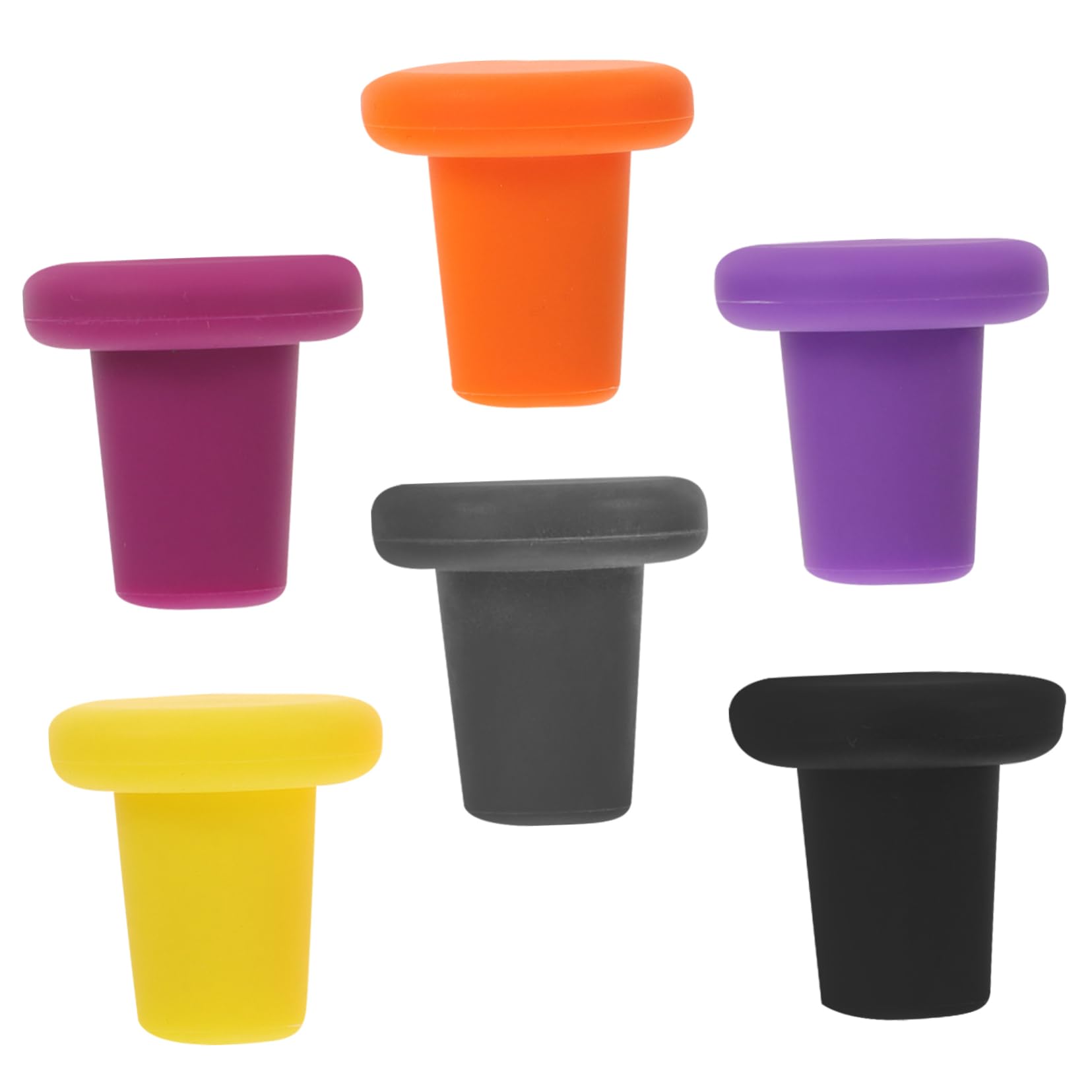 24piezas Tapones De Silicona para Botellas De Vino Sellos Reutilizables De Alimenticio Tapones Coloridos para Bebidas para Cocinas y Fiestas